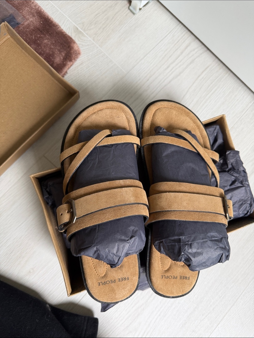 Free People Tan Belted Cross Strap Sandal - Picture 4 of 5